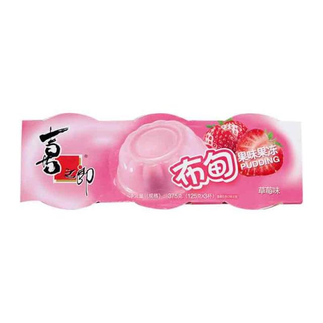 喜之郎 草莓味布甸 果冻 125g*3【零食】